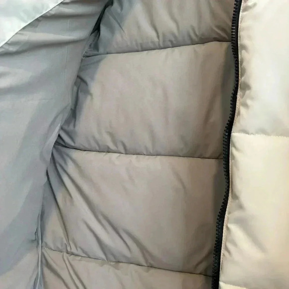 A&F Mens Ultra Collection Puffer Nylon Jacket Ivory Water Wind Resistant M - Picture 8 of 12